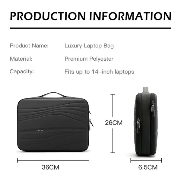 BANGE Shockproof Protective Laptop Sleeve Case for 14.1 Inch New MacBook Pro Black Slim Carrying Waterproof Laptop Bag Men Women