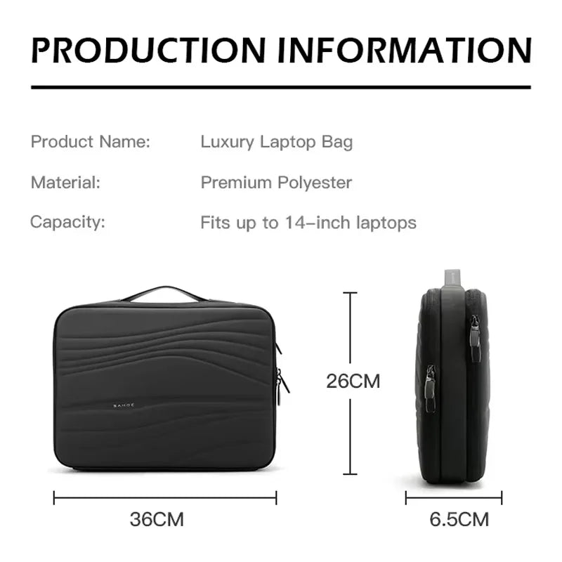 BANGE Shockproof Protective Laptop Sleeve Case for 14.1 Inch New MacBook Pro Black Slim Carrying Waterproof Laptop Bag Men Women