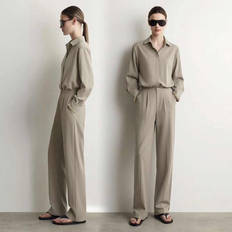 Amii Oversized Long Sleeve Shirt Lapel Collar Tunic Top Minimalist Casual Blouse 2026 Autumn Women's Blouses And Shirts 12623115