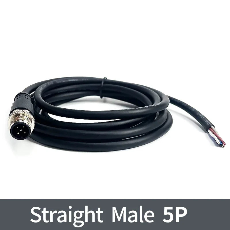 2Meters M12 sensor connector waterproof cable plug Male&Female 4 5 8 12Pin PVC Integrated injection molding M12 connectors