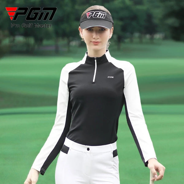 PGM Women's Golf Long Sleeved T-shirt High Elasticity for Autumn Winter Keeping Warm and Slimming Top Clothing YF339