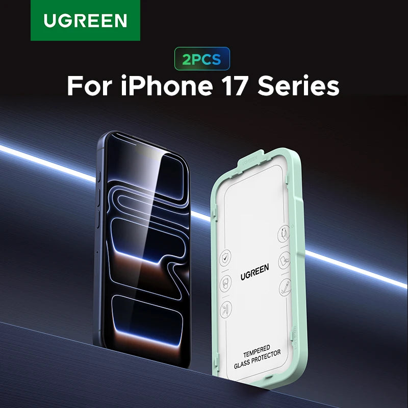 UGREEN 2PCS Screen Protector For iPhone 18 17 16 15 14 13 Pro Max Tempered Glass For iPhone 16 Plus Screen Protectors 18pro Film