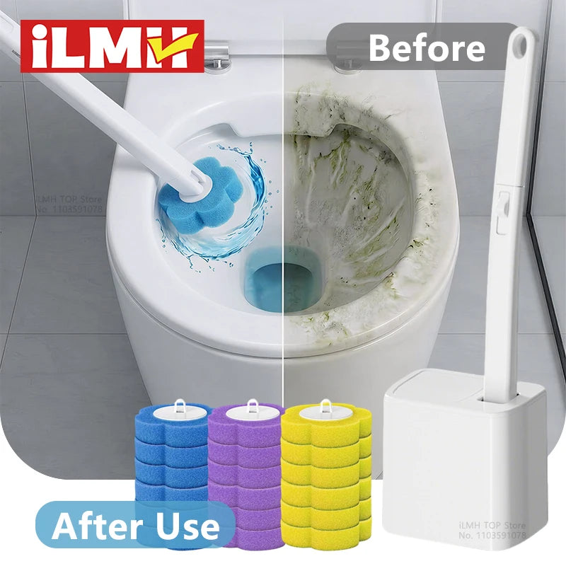 ឈុតជក់ និងជើងទ្របង្គន់ iLMH ជាមួយនឹងប្រដាប់បំពេញក្បាលជំនួសសម្រាប់សម្អាតបន្ទប់ទឹក និងបង្គន់