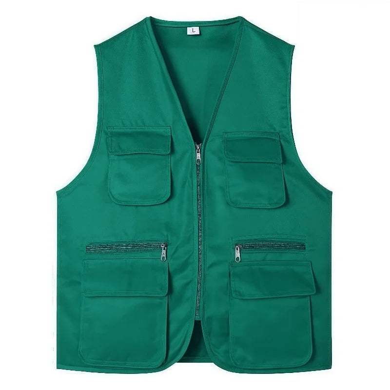 Work and Leisure All-Match Summer Fishing Vest Multi-Pocket Vest High-End Custom Logo Printed Brand Text