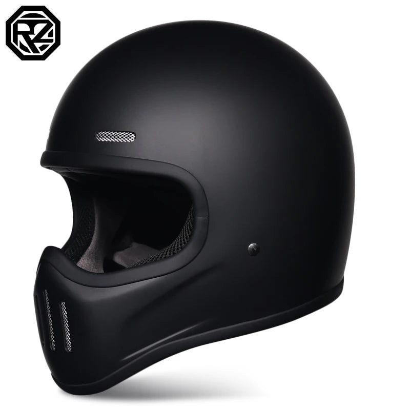 ORZ Retro Motorcycle Helmet Carbon Fiber/Fiberglass Material Cruising Devil Knight Heavy Motorcycle Full Helmet 801 M-XL