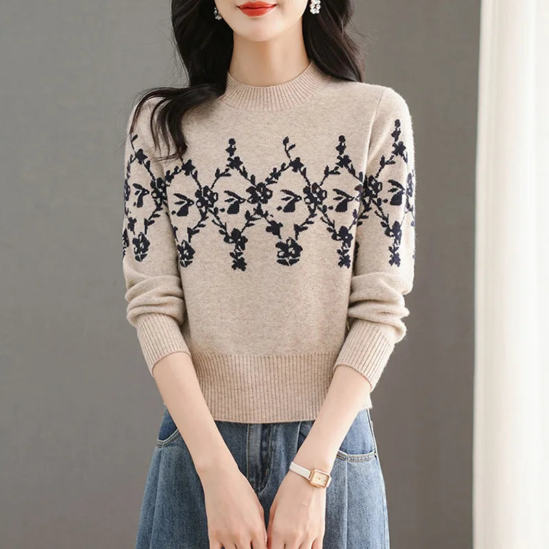 Knitted Jersey For Women Christmas Sweater Autumn Winter Pullovers Tops Female Spring Knitwear Pull Shirt Femme Basic Wear