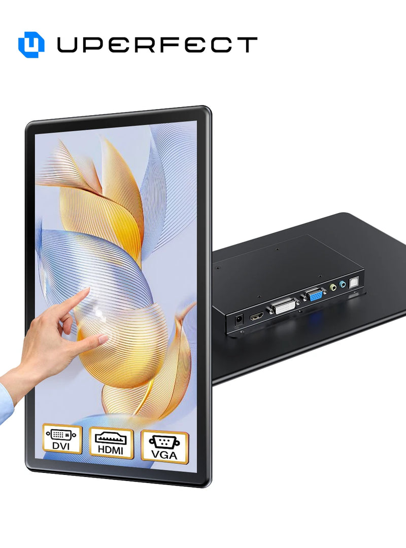 UPERFECT 15.6 Inch Touchscreen Monitor 1080P IPS Raspberry Pi Screen With VESA HDMI DVI VGA LCD Speakers For Laptop PC Phone PS4
