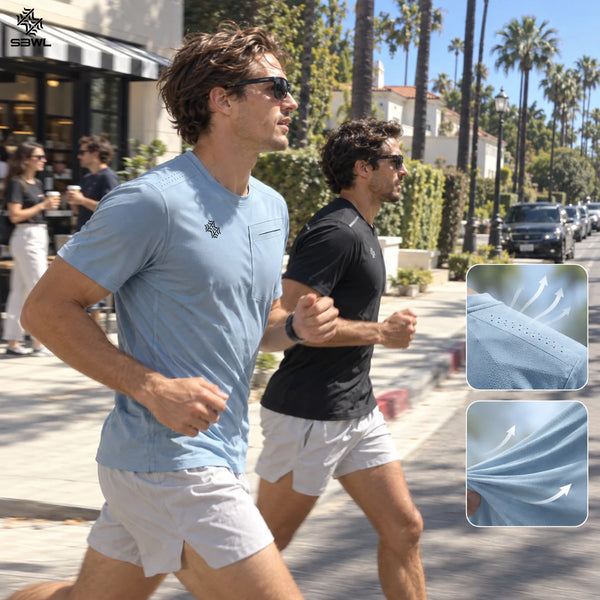 SBWL 2026 Summer Men's Quick Dry Sports T-Shirt Outdoor Running Fitness Casual Light Short Sleeve Gym Top Tees