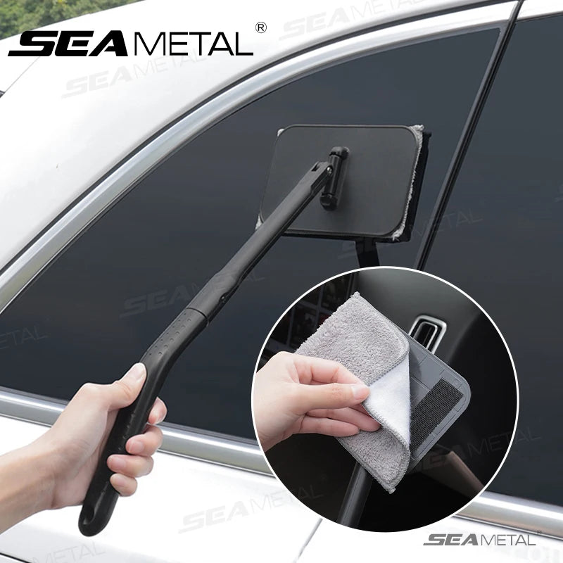 SEAMETAL Car Windshield Glass Wiper Set Auto Window Cleaning Defogging Brush Water Scraping Tool Reusable Pad Car Accessories