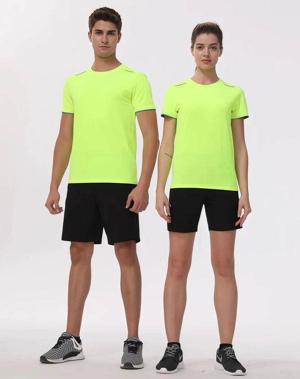 6XL Ice Silk quick-drying round-neck T-shirt  cool breathable non-sticky summer sports safe eye-catching in night running