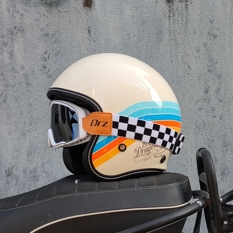 ORZ Latest 3/4 Retro Motorcycle Helmet Cascos Para Motos Four Seasons Commuter Men's and Women's Half Helmets Capacetes de Moto