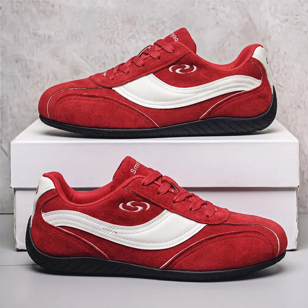 Men women's casual preppy leather shoes soft sole four seasons light breathable comfort outdoor fashion couples walking sneakers