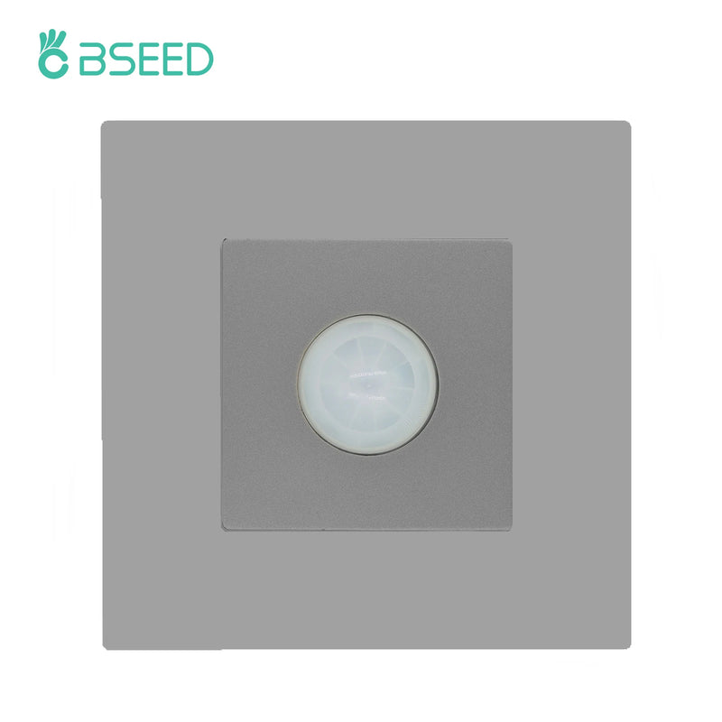BSEED Human Body Sensor Switch Wall Lamp Switch 90℃ Infrared Motion Detector Galss Frame Plastic FrameEU Standard Light Switches