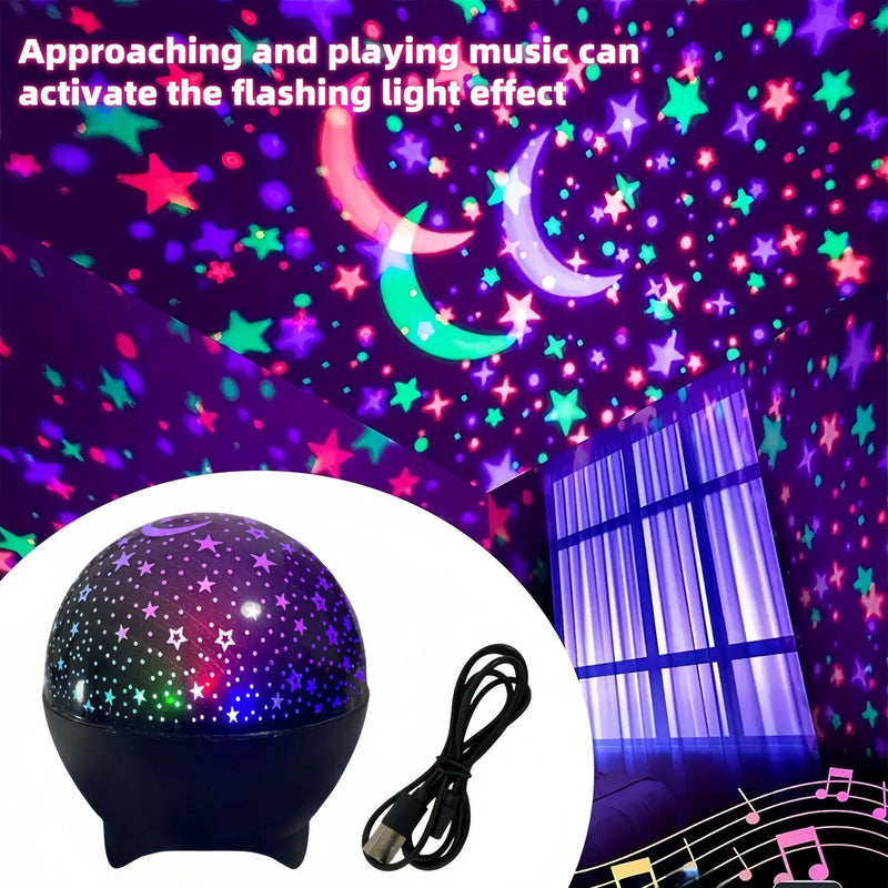 Star & Moon Projector Galaxy Projector Night Light Bedroom Party Star and Moon Wall Ceiling Decor Children's Gift Christmas Gift