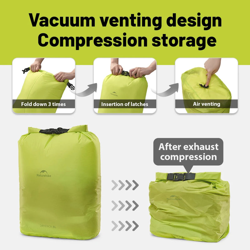 Naturehike2025 New Outdoor Ultralight Roll Top PU2000+ Waterproof Storage Bag Picnic Camping Drinking Water Storage Bag