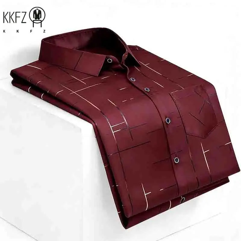 2026 Casual Business Men's Fashion Casual Short Sleeve Shirt Anti-Wrinkle Geometric Print Daily Top