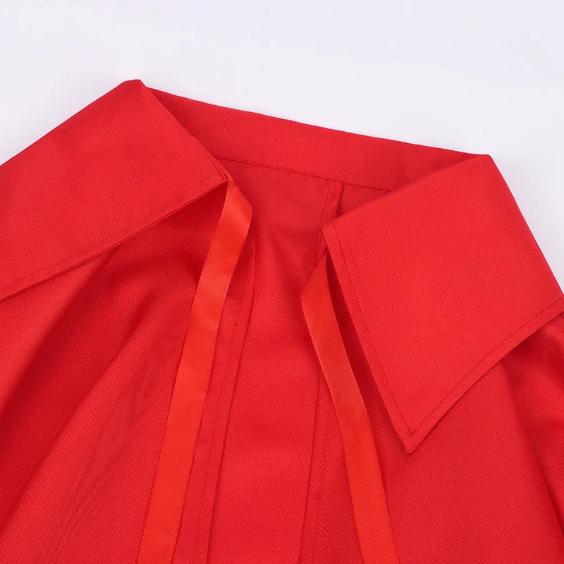 2026 Halloween Red Cape Unisex, Black Steampunk Vintage Lapel Sleeveless Jacket.