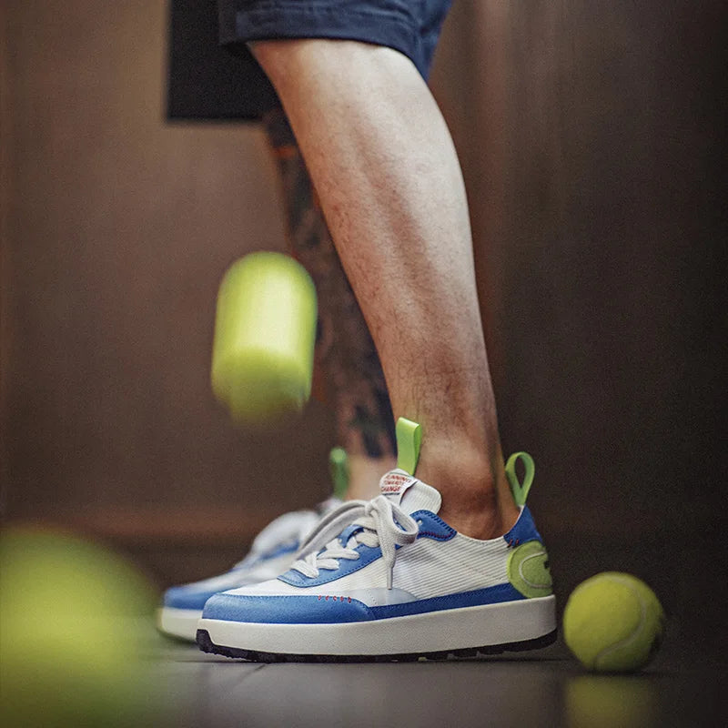 Maden Color-Block Mesh Running Shoes Men Breathable Low-Top Tennis Sneakers Thick-soled Casual Versatile Anti-slip Summer Shoes