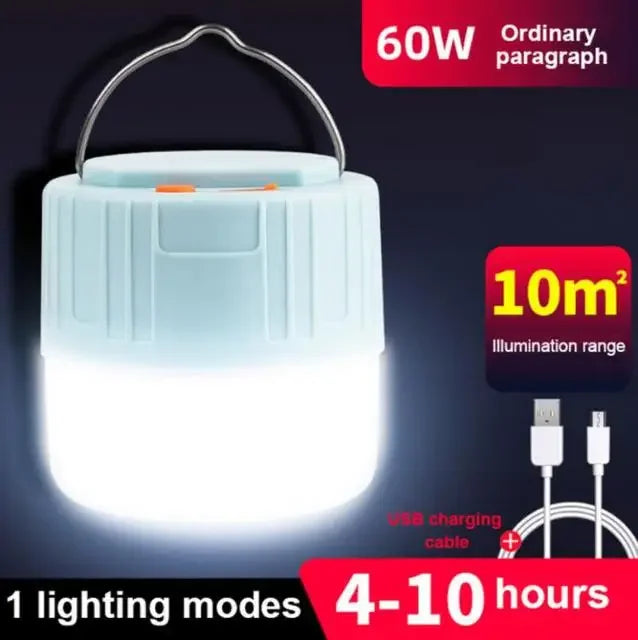 ភ្លើង LED ថាមពលខ្ពស់សម្រាប់បោះតង់ អំពូលភ្លើងអាចសាកបានតាម USB ចង្កៀងតង់ក្រៅផ្ទះ ចង្កៀងចល័ត ភ្លើងសង្គ្រោះបន្ទាន់ ភ្លើងសម្រាប់ឡើងភ្នំ BBQ