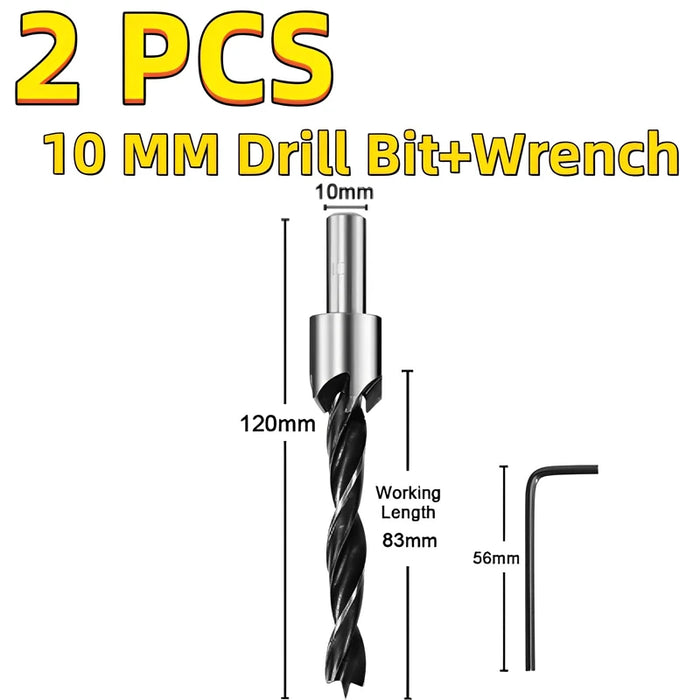 3mm-10mm HSS Countersink Drill Bit Set Reamer Woodworking Chamfer Drill Counterbore Pliot Hole Cutter Screw Hole Drill 10MM Silver