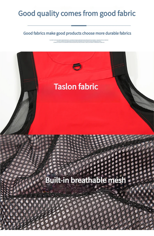 Men's Trendy Multi-Pocket Vest Functional Photographer Vest Work Clothes Korean-Style Trendy Workwear Custom Logo Printing