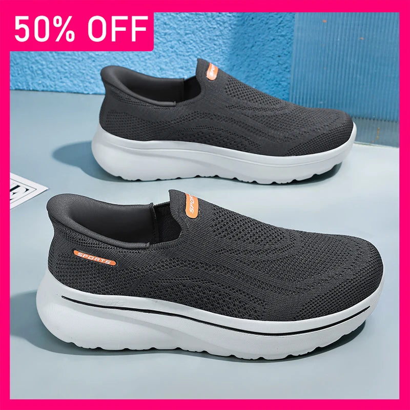 New Unisex Walking Shoes Trendy Mesh Breathable Outdoor Fitness Shoes Soft Sole Wear-resistant Anti Slip Comfort Tennis Shoes