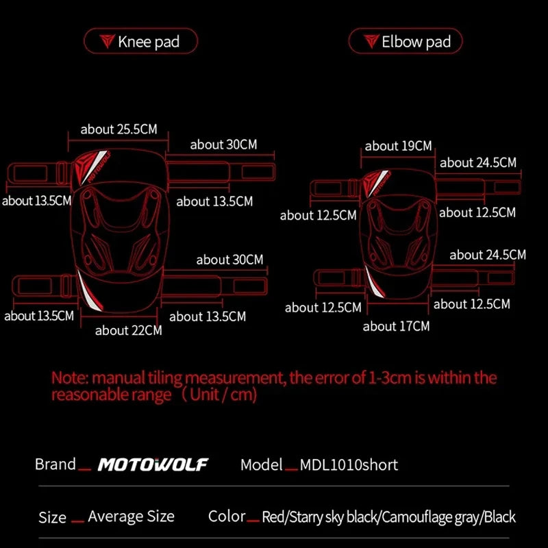 ឈុតការពារកែងដៃម៉ូតូ Four Seasons Motowolf ឈុតការពារជង្គង់ម៉ូតូ ការពារសុវត្ថិភាពពេលប្រណាំង ប្រឆាំងនឹងការធ្លាក់