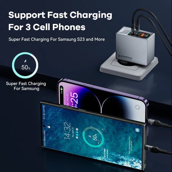 ឆ្នាំងសាក GaN 100W USB Type C សាកលឿន PD QC 4.0 3.0 ឆ្នាំងសាកលឿនសម្រាប់ iPhone 14 13 Pro Max Samsung S23 Xiaomi Macbook ថេប្លេត