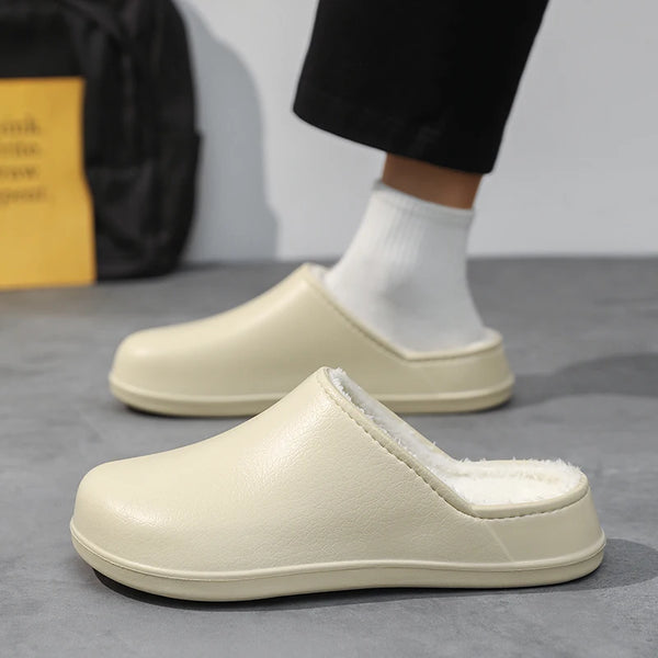 Men Women cotton slippers winter warm Plus velvet EVA slippers  waterproof non-slip Hotel chef work shoes walking cotton shoes