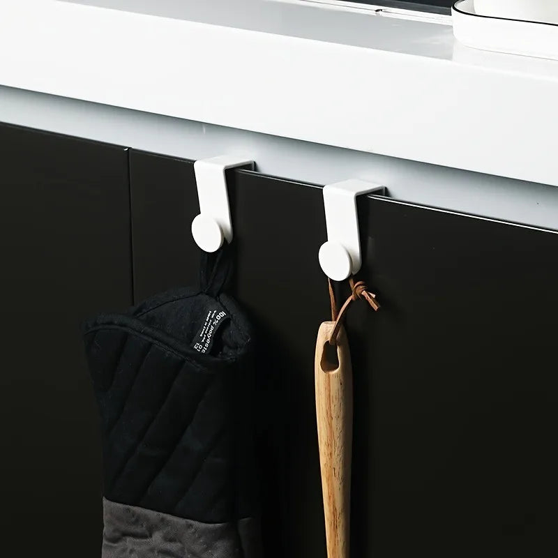 1pair Household Kitchen Cabinet Door Hooks, Suitable for Kitchen,Bathroom with Modern Style, for Hang Towels, Gloves, Hats.