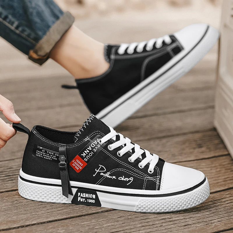 Men's Plus Size Casual Canvas Shoes Summer Soft-Sole Non-Slip Outdoor Walking Shoes Fashion Youth Sports Board Shoes Flat Shoes