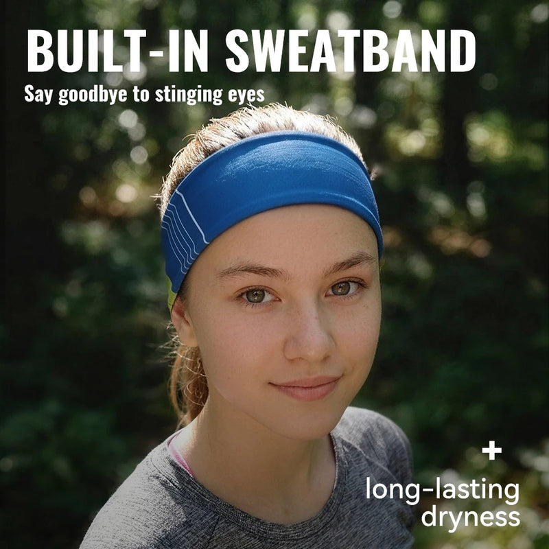 WRELS Sweatband Sweat Wicking Sports Headband Breathable Mesh Quick Dry Hair Band Elastic Ultralight Men Women Running Headband