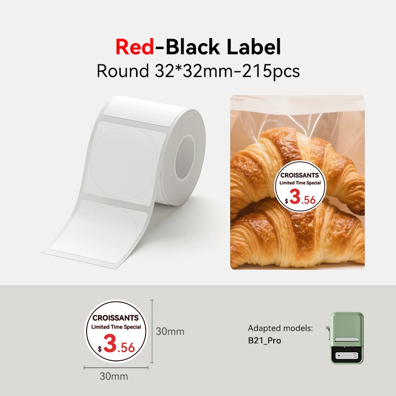 NiiMbot B21 Pro Thermal Printer Red Black Label Paper 300 DPI High-definition Printing Sticker for Warning Signs Supermarket