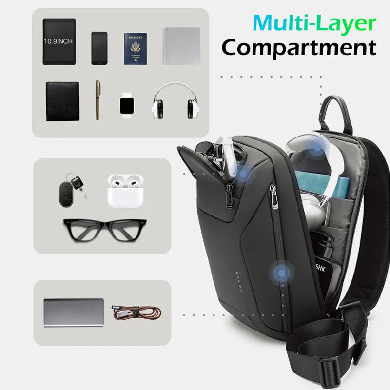 BANGE New Men Shoulder Bags Crossbody Fanny Packs Luxury Waist Pack Bag Sling Men's Shoulder Bags Crossbody Outdoor Cycling Bag