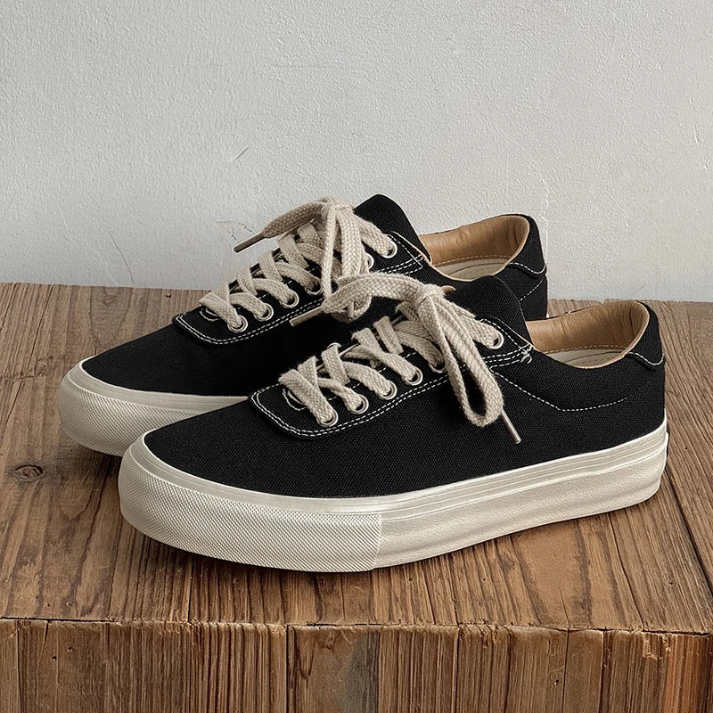 Men's Casual Canvas Shoes Four Seasons New Breathable Light Soft Sole Comfortable Board Shoes Fashion Versatile Walking Sneakers