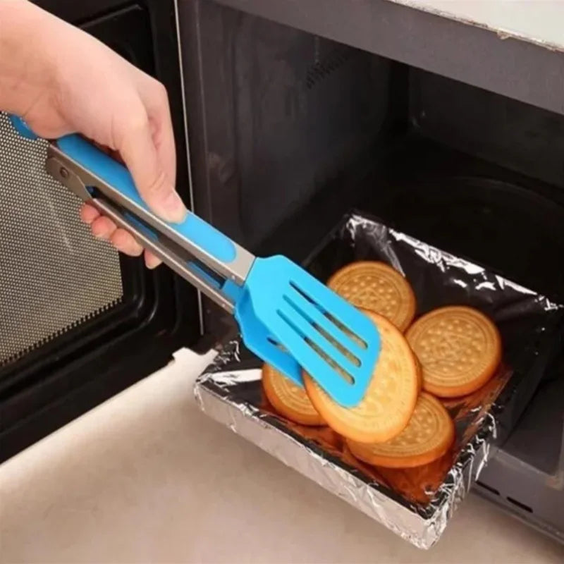 Silicone BBQ Grilling Tongs - Non-Stick, Heat-Resistant Kitchen & Outdoor Cooking Tools for Salad, Bread, and Barbecud-Food-Safe