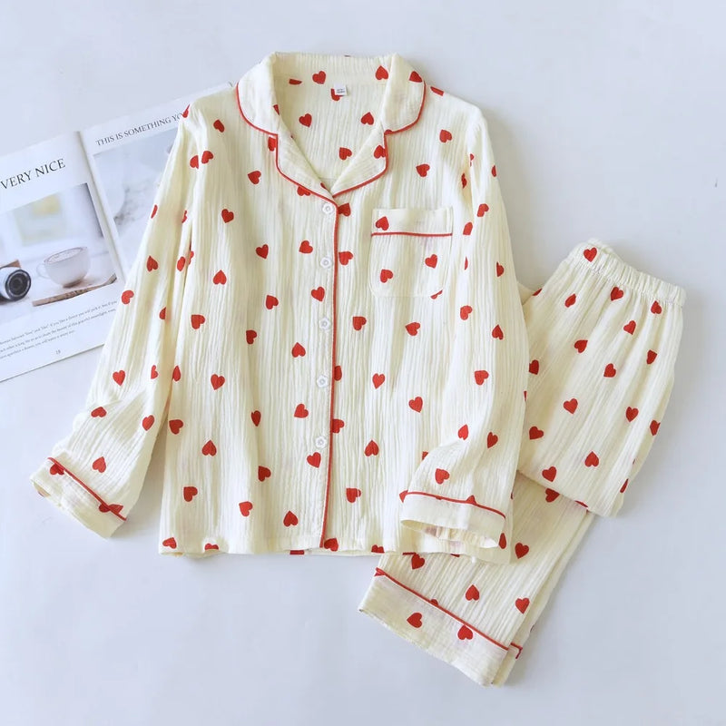 Floral Pajamas Sleepwear Women’s Loungewear Night Wear for Ladies Home Wear New Spring Autumn Long Sleeve Nightwear for Woman