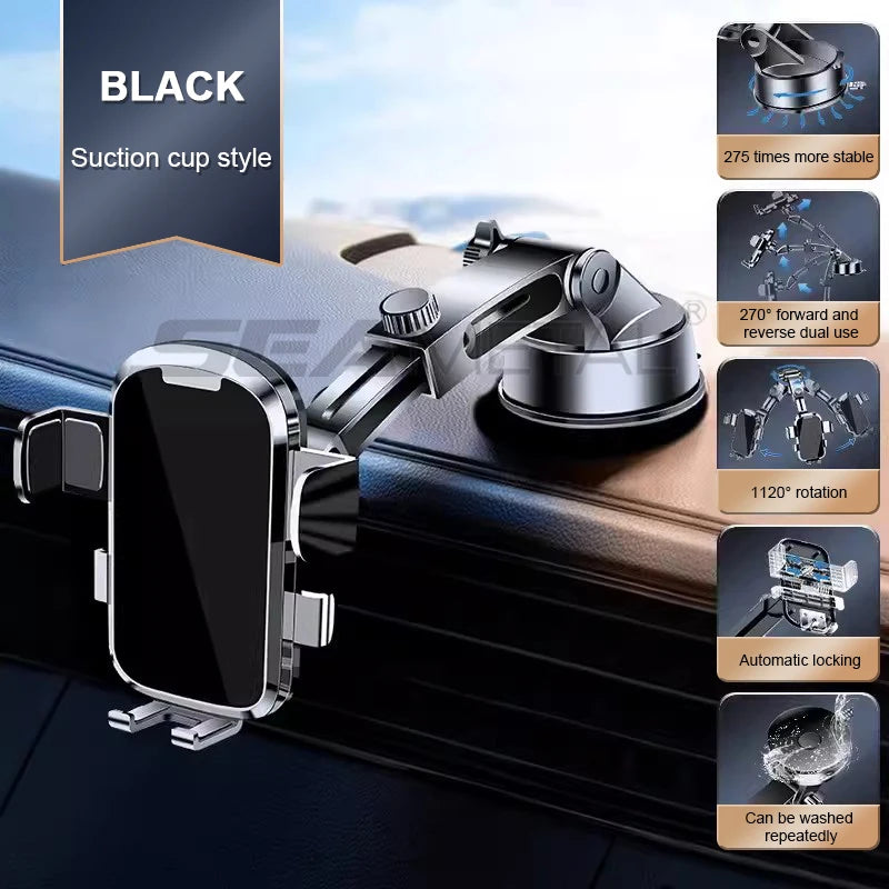SEAMETAL Car Phone Holder Suction Cup Stand Auto Dashboard Windshield Air Vent Phone Mount GPS Support for iPhone Xiaomi Samsung