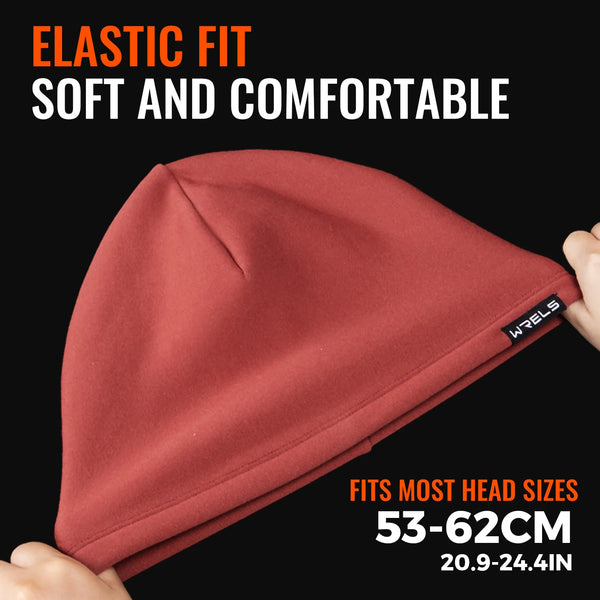 WRELS Skull Cap Fleece Warm Beanie Windproof Elastic Sweat Wicking Helmet Liner Anti Cold Skiing Running Men Women Winter Cap