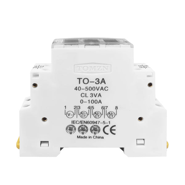 TOMZN DIN Rail 18mm AC 40-500V 220V 380V Voltage Meter Ammeter Single Three Phase Modular Indicator LED Digital Display Detector