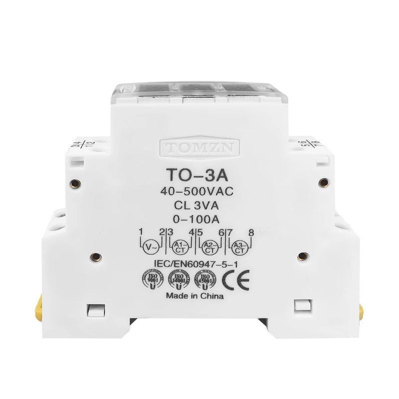 TOMZN DIN Rail 18mm AC 40-500V 220V 380V Voltage Meter Ammeter Single Three Phase Modular Indicator LED Digital Display Detector