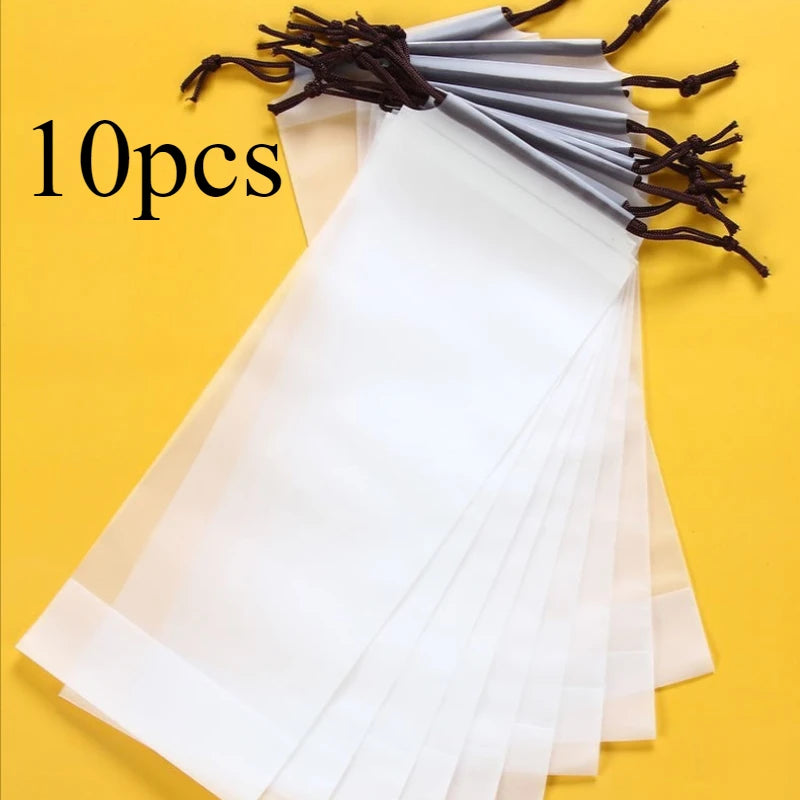 5/10/20pcsUmbrella Storage Bag with Drawstring Closure, Semi-Transparent Durable Plastic Travel Organizer , Umbrella storage bag