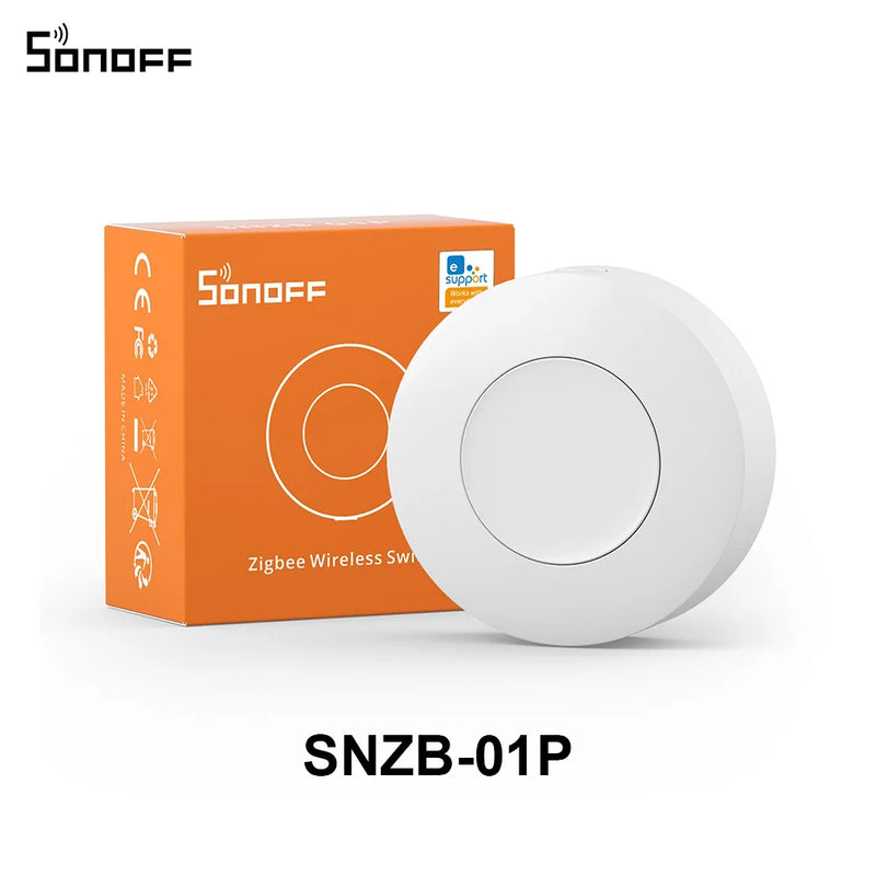 SONOFF SNZB-01P Zigbee Smart Wireless Switch Smart Scene via eWeLink Two-Way Control with TX Ultimate Wall Switch NSPanel Pro
