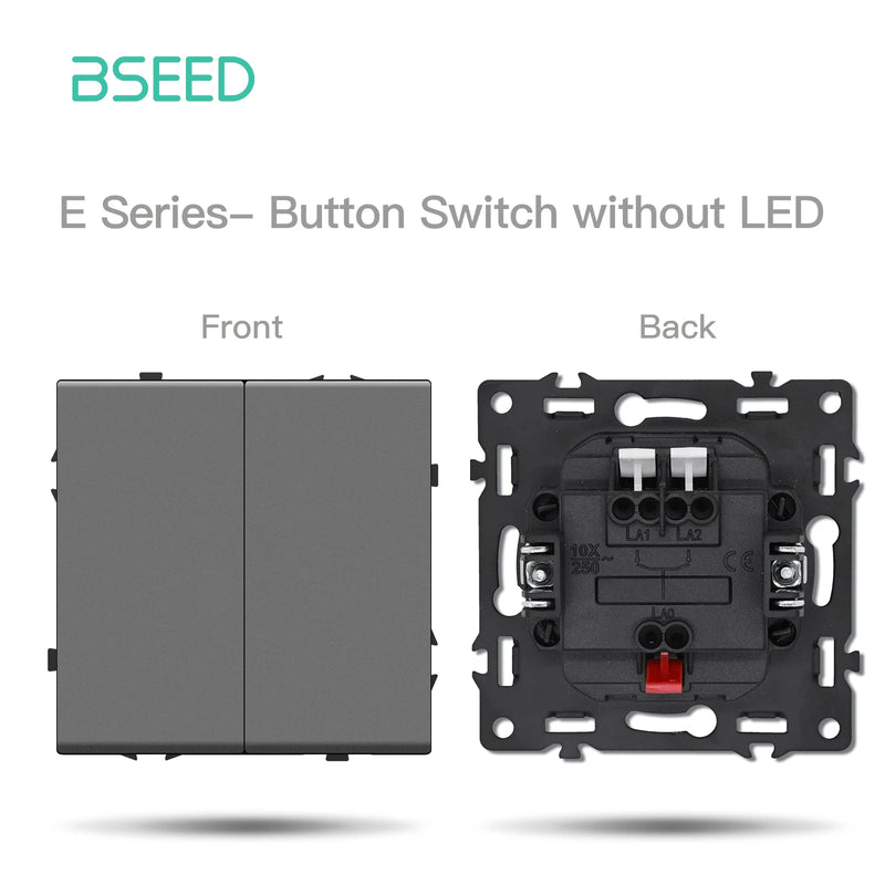 BSEED 1/2Gang Wall Button Switch USB Type-C Wall Socket Module Part Internet TV Telephone Socket Plastic Frame DIY Function Part