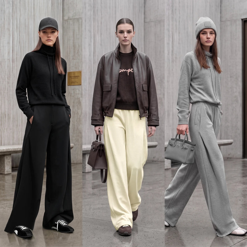 Amii Women's Pants Loose Fit Cotton Elastic Waist Wide Leg Casual 2026 Autumn New Versatile Comfortable Woman Trousers 12643036