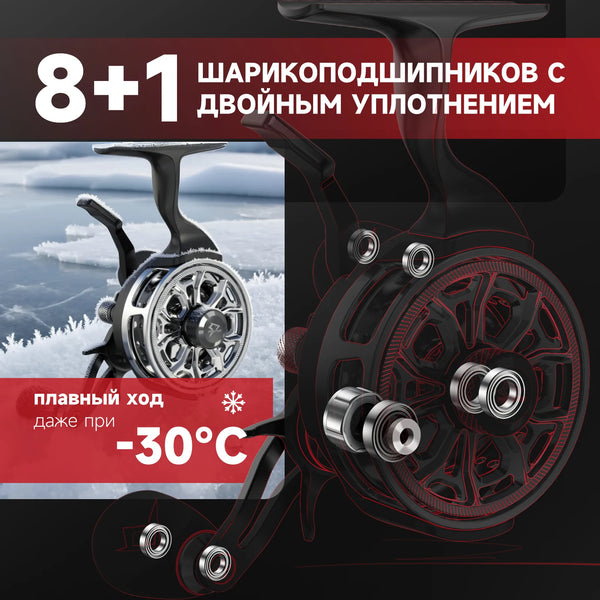 Piscifun ICX CARBON Inline Ice Fishing Reel 3.2:1 High Speed Free Fall Magnetic Smooth 5kg Max Drag Winter Reel