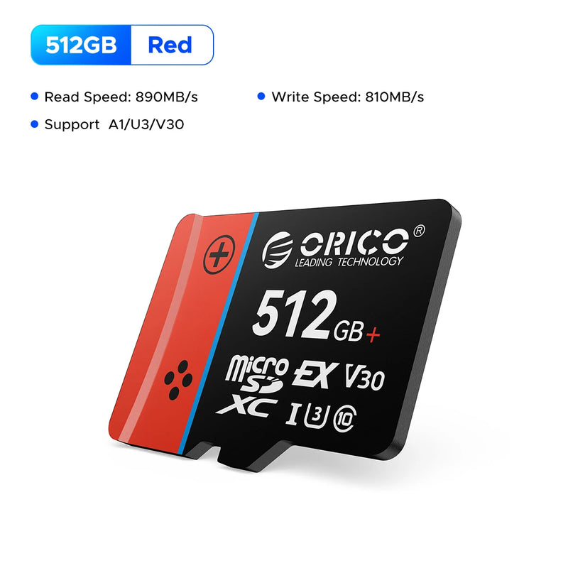 ORICO MicroSD Express Card UHS-I, C10, U3, V30, Full HD, 4K, Up to 890 Memory Card for Nintendo-Switch 2 Steam Deck Gaming