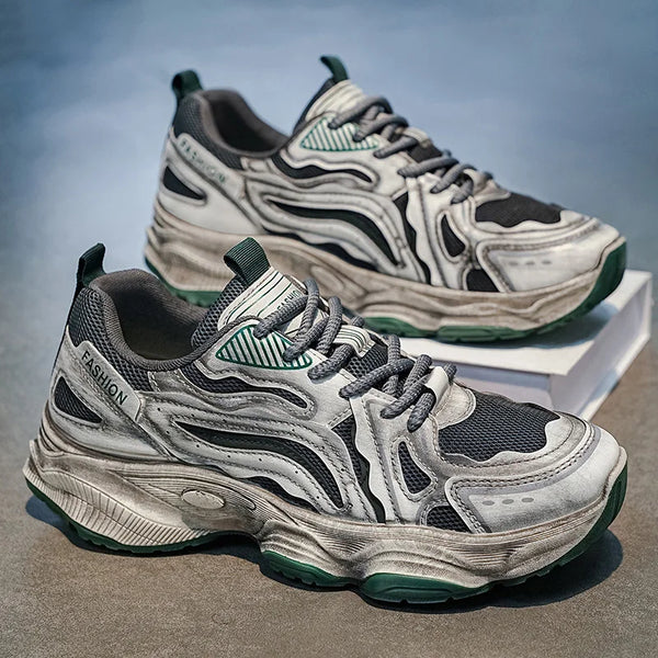 Chunky sneakers four seasons men's casual breathable light soft sole outdoor running shoes fashion students speed sports shoes