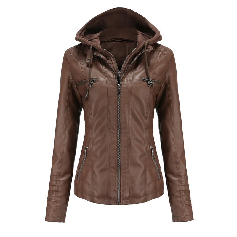 2026 New Women Autumn Faux Leather Jackets Coats, Women Black PU Motorcycle Leather Clothes for Women Jacket Coat XS-7XL