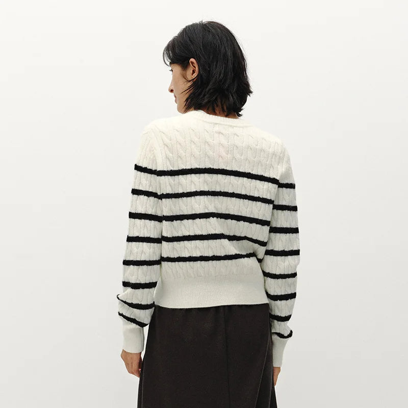 Semir Women Cardigan Cable Knit Cropped Soft Fit 2026 Elegant Vintage Everyday Layering Sweater Urban Casual Top